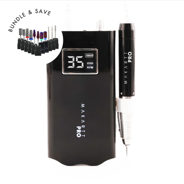 LuxuriaPro E-File + Drill Bits Bundle — Black + Drill Bits Collection