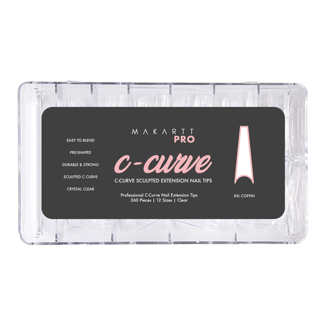 C-Curve Half Cover Nail Tips (360pcs) — Coffin