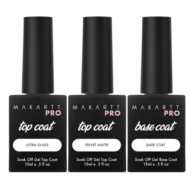 Top & Base Coat Set — Glossy, Matte Top Coat with Base Coat