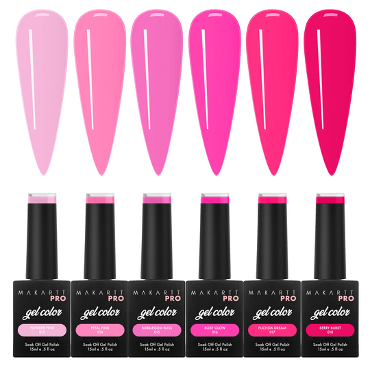 6 Color Gel Polish Set Pink Collection