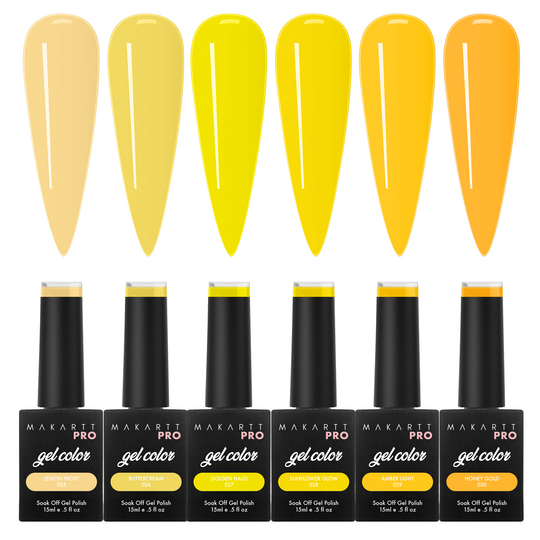 6 Color Gel Polish Set Yellow Collection