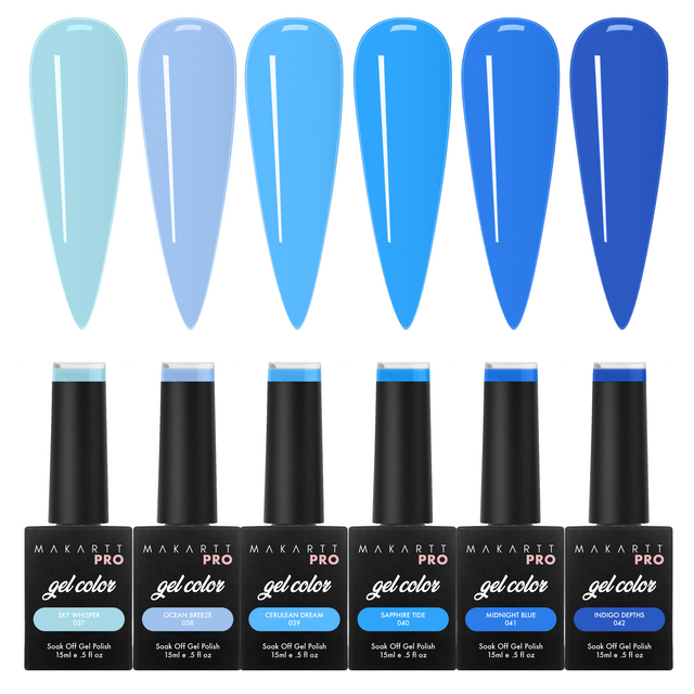 6 Color Gel Polish Set — Blue Collection