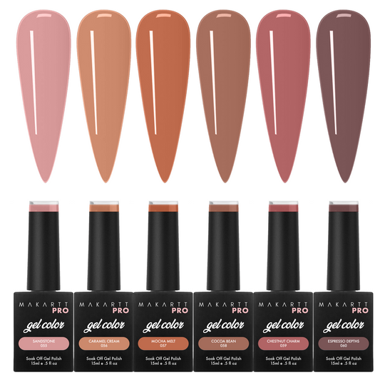 6 Color Gel Polish Set Brown Collection