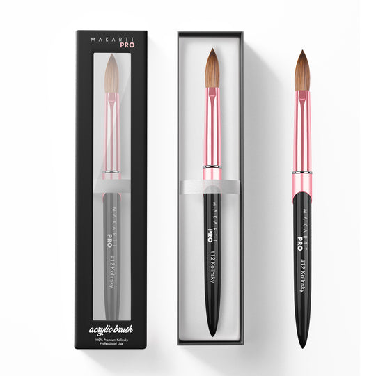 Premium Monomer Resistant Handle 100% Kolinsky Brush #12