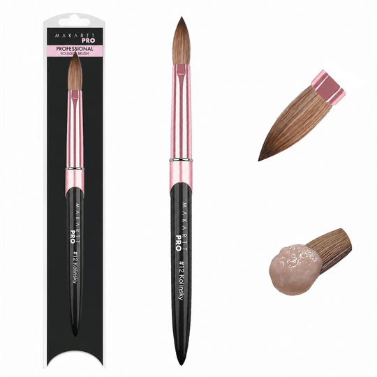 Premium Monomer Resistant Handle 100% Kolinsky Brush #12