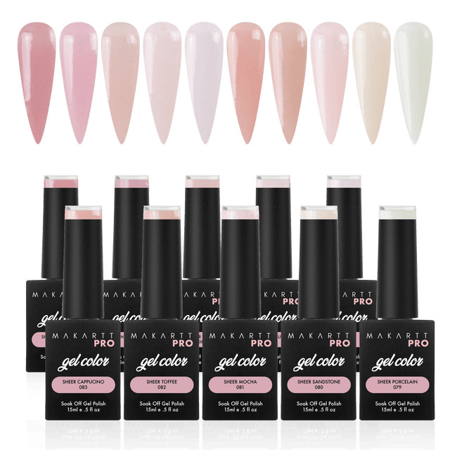 Sheer Nude & Pinks Gel Polish Set (15ml)