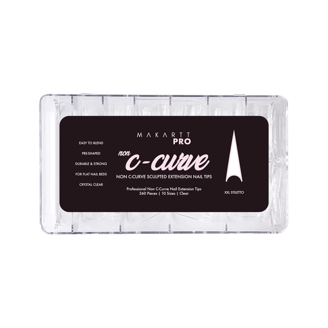 Non C Curve Half Cover Nail Tips (360pcs) — Stiletto