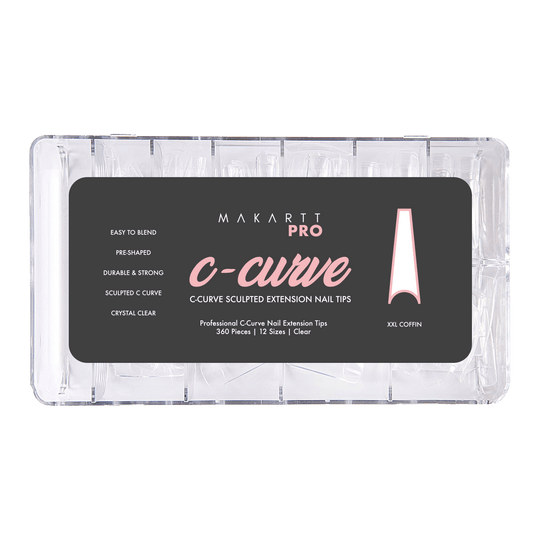 C-Curve Half Cover Nail Tips (360pcs) Coffin