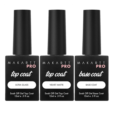 Top Coat and Base Set, No Wipe Clear (8ML/each) – Makartt