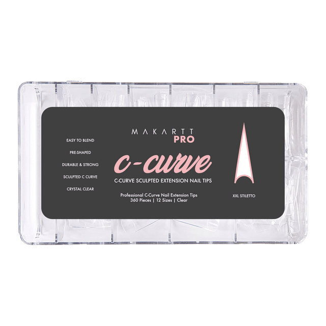 C-Curve Half Cover Nail Tips (360pcs) — Stiletto
